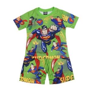 Cartoon Network Boys Green Superman Pajama Set